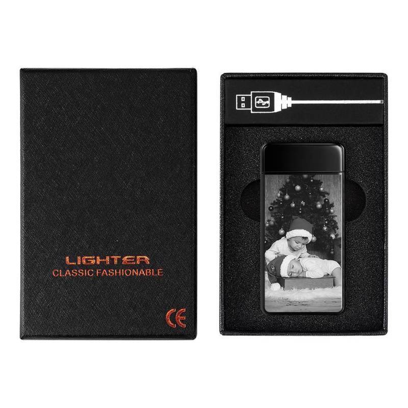 Gifts for Him Photo Lighter Custom Photo Engraved Lighter Black
