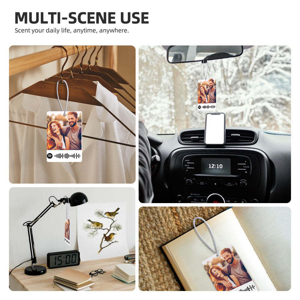 Personalized Photo Spotify Car Air Freshener Custom Music Song Code Air Freshener Gifts - mycustomtirecover