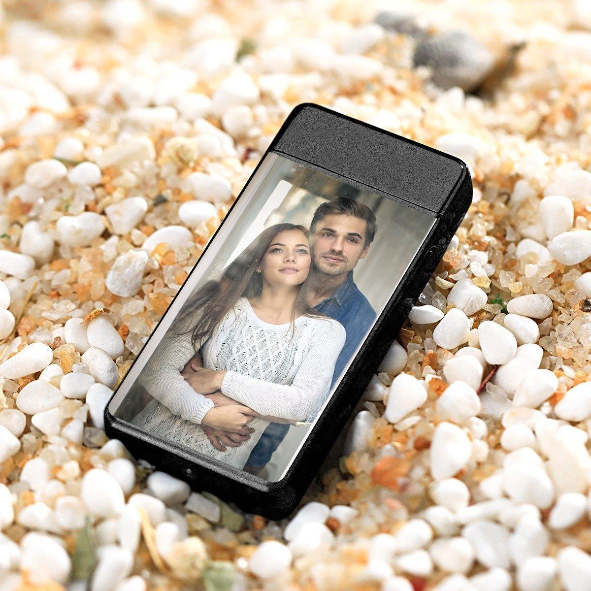 Custom Photo Engraved Lighter Color Printing | Electronic Cigarette Lighter | Scrub Black - MyPhotoWalletAU