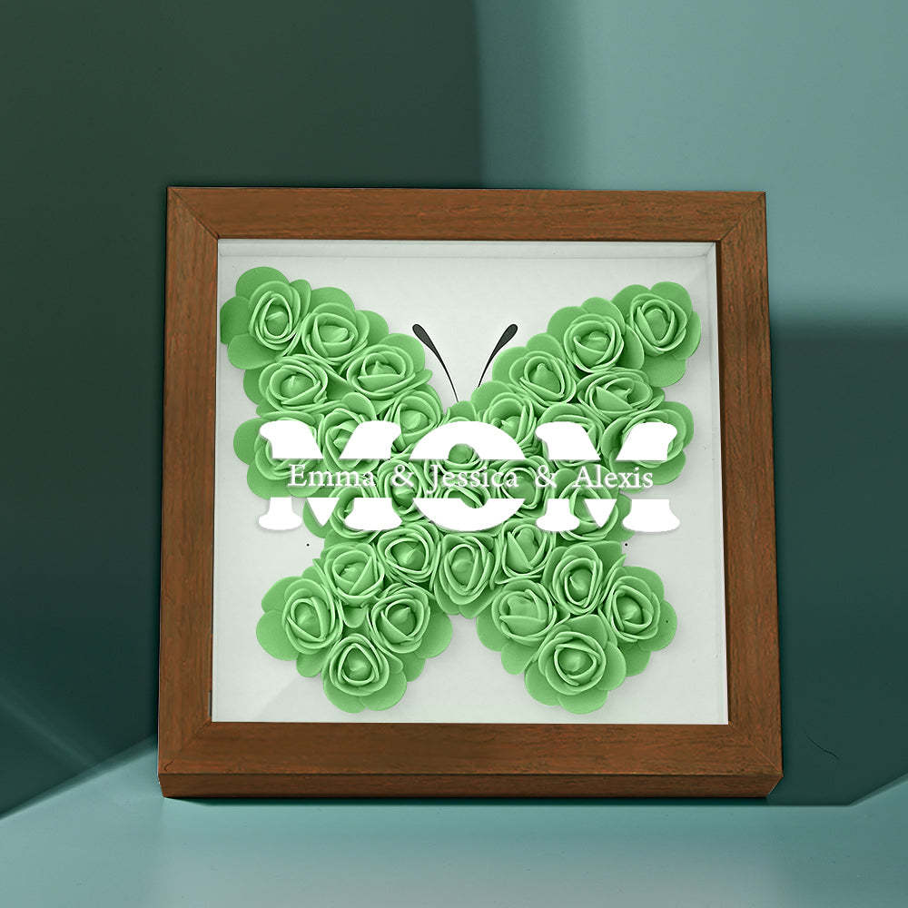 Custom Name Flower Shadow Box Frame Mother's Day Gift - myphotowalletau