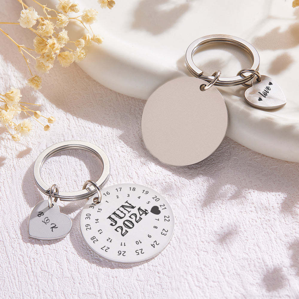 Personalized Calendar Keychain Date Keychain Significant Date Marker Best Anniversary Gift Valentine's Day Gifts For Couples - myphotowalletau