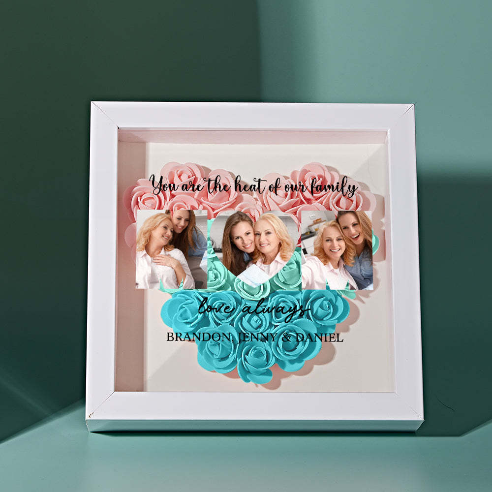 Custom Photo Flower Shadow Box Personalized Flower Shadowbox Frame Mother's Day Gift - myphotowalletau