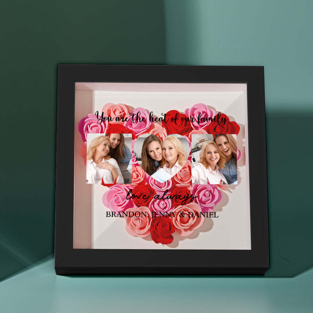 Custom Photo Flower Shadow Box Personalized Flower Shadowbox Frame Mother's Day Gift - myphotowalletau