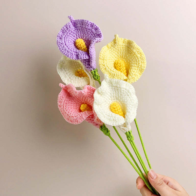 Calla Lily Crochet Flower Handmade Knitted Flower Gift for Lover - myphotowalletau