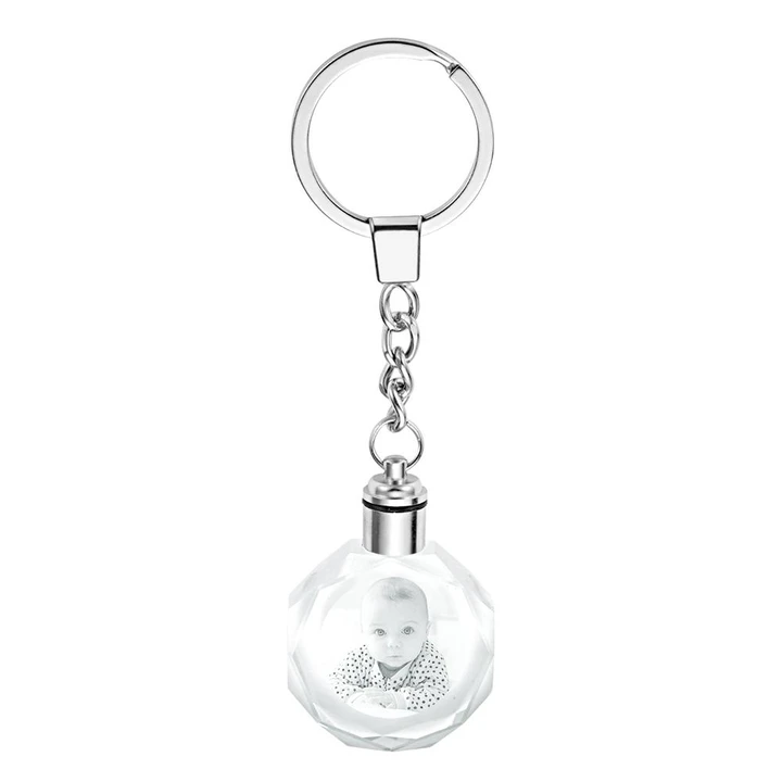 Custom Photo Crystal Keychain Octagon Shape | Best Gifts For Mom - MyPhotoWalletAU