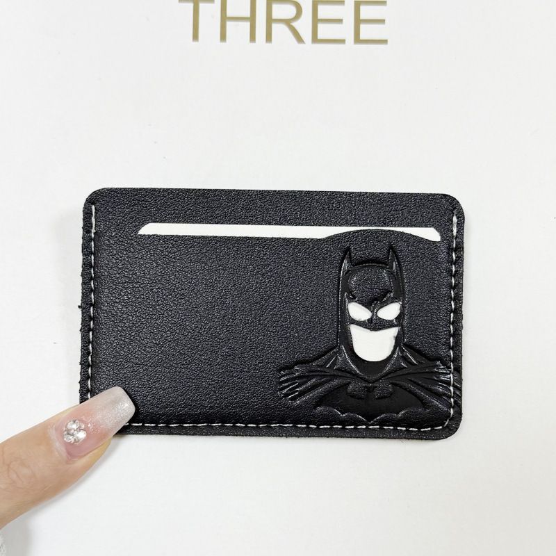 Upgrade His Wallet Game Bat ID Superhero-Themed Leather Card Holder