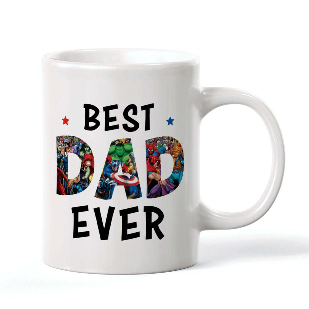 Best Dad Ever Mug Custom Father and Kids Costume Personalised Hairstyle and Name Coffee Mug