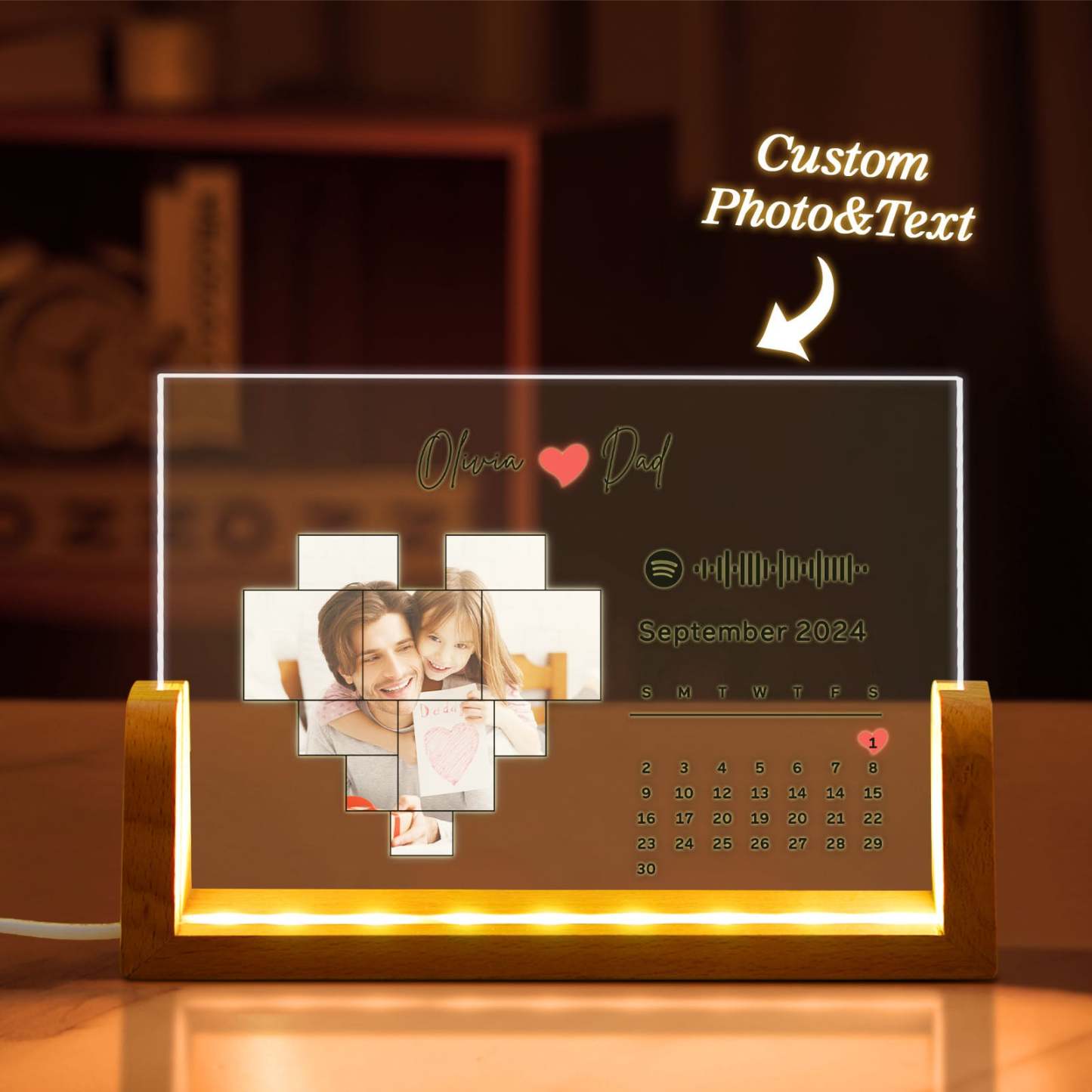 Custom Spotify Plaque Spotify Code Song Decor Photo Decor Father's Day Gifts 