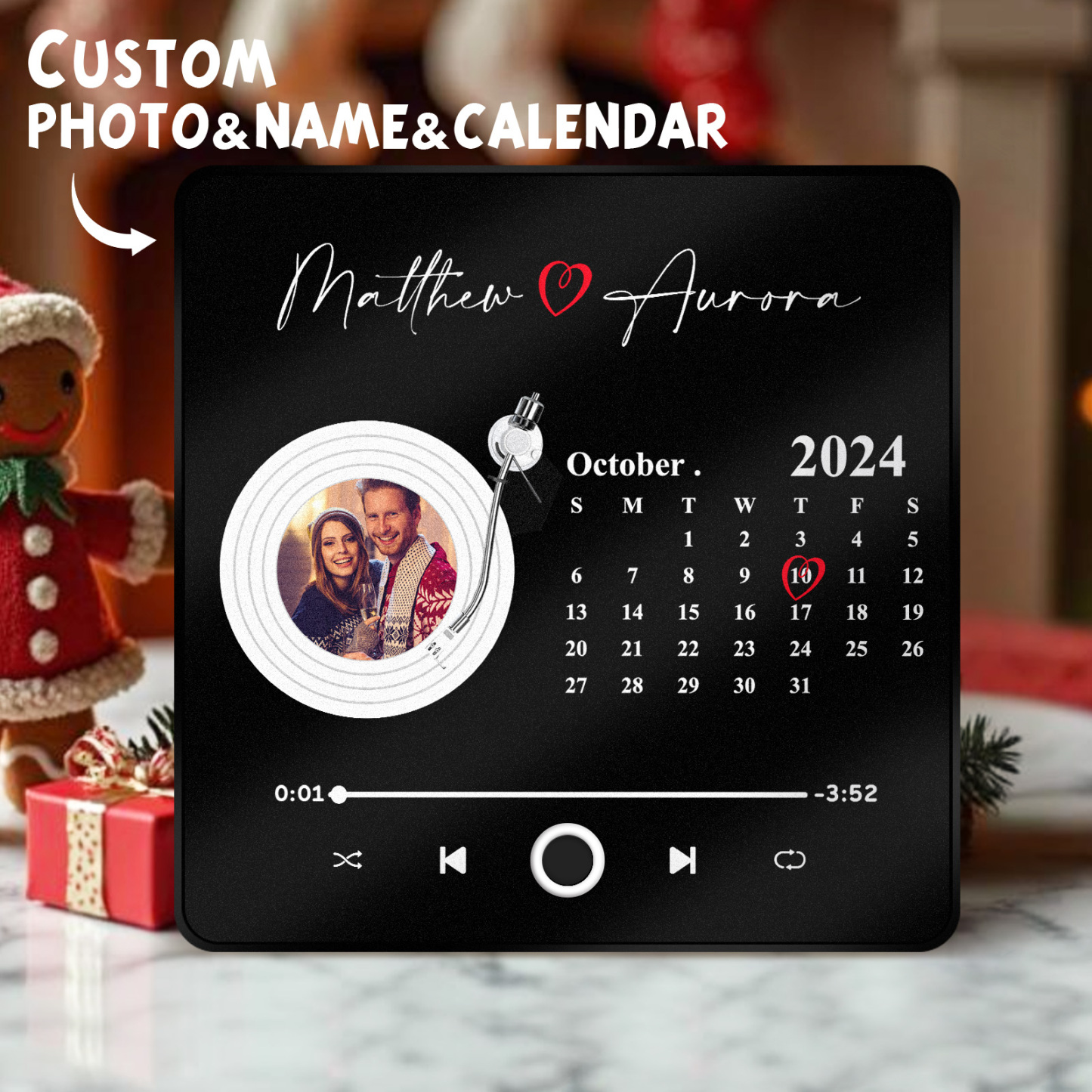 Customized Album Fridge Magnet Personalized Music Fridge Magnet Can Play Songs Christmas Gift - 