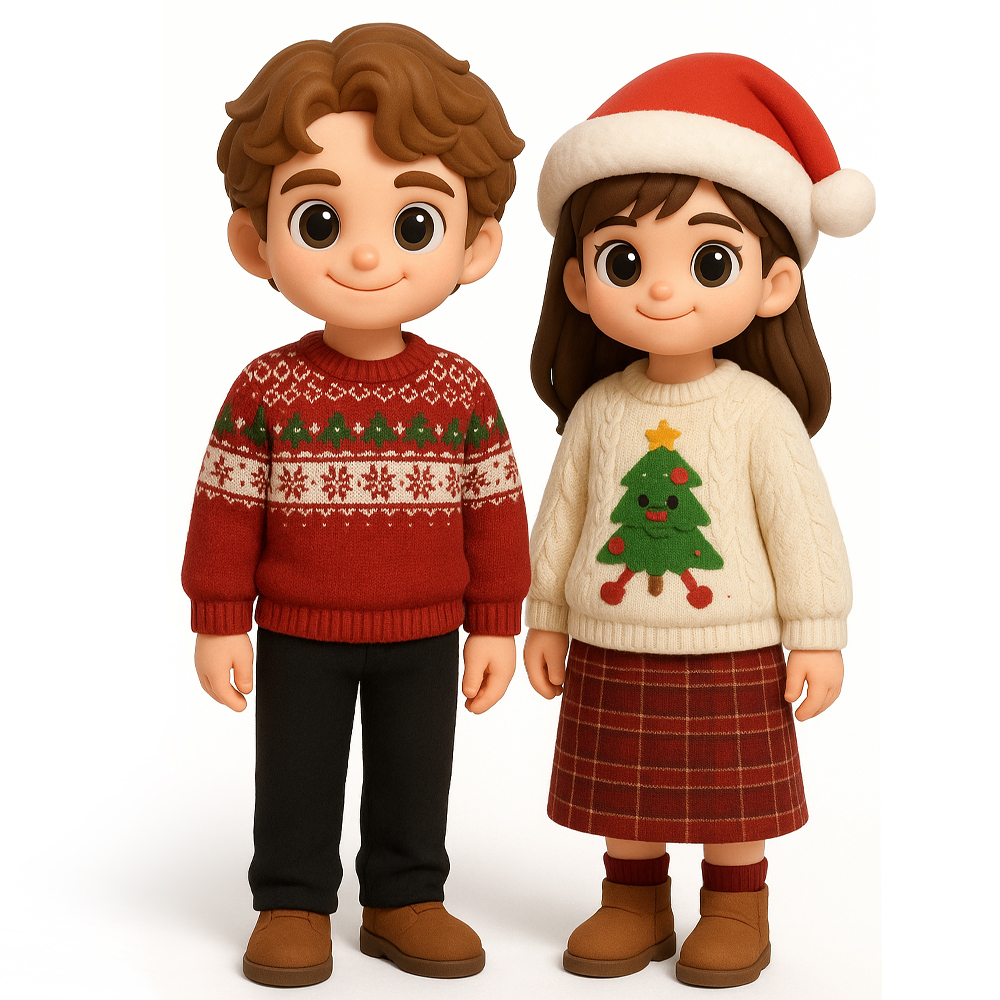 Custom 3D Figure Personalized Christmas Gift Idea for Family Friends Lovers - 