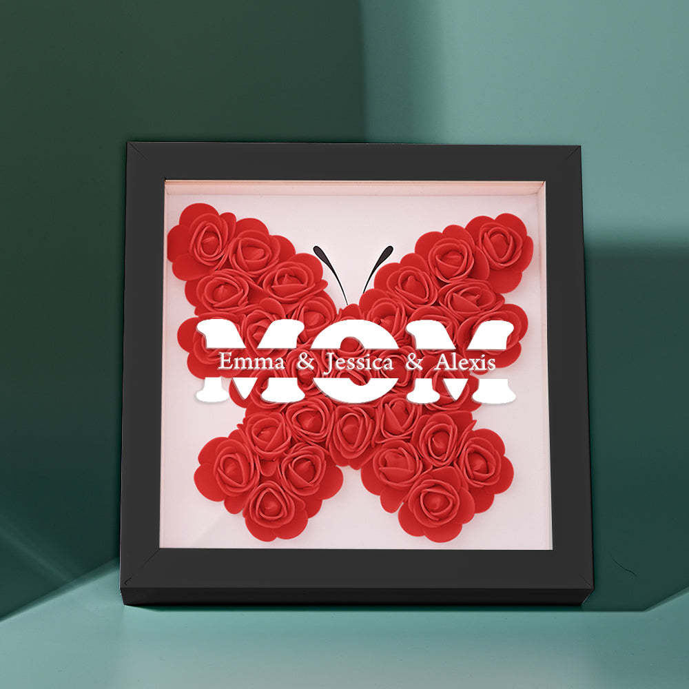 Custom Name Flower Shadow Box Frame Mother's Day Gift - myphotowalletau