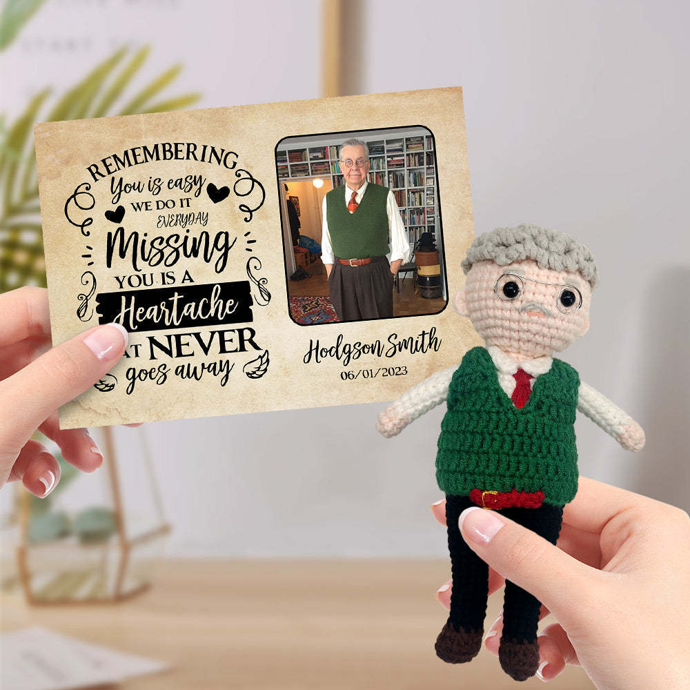 Personalized Crochet Doll from Photo Gifts Handmade Look alike Dolls with Custom Name and Date Memorial Card - myphotowalletau