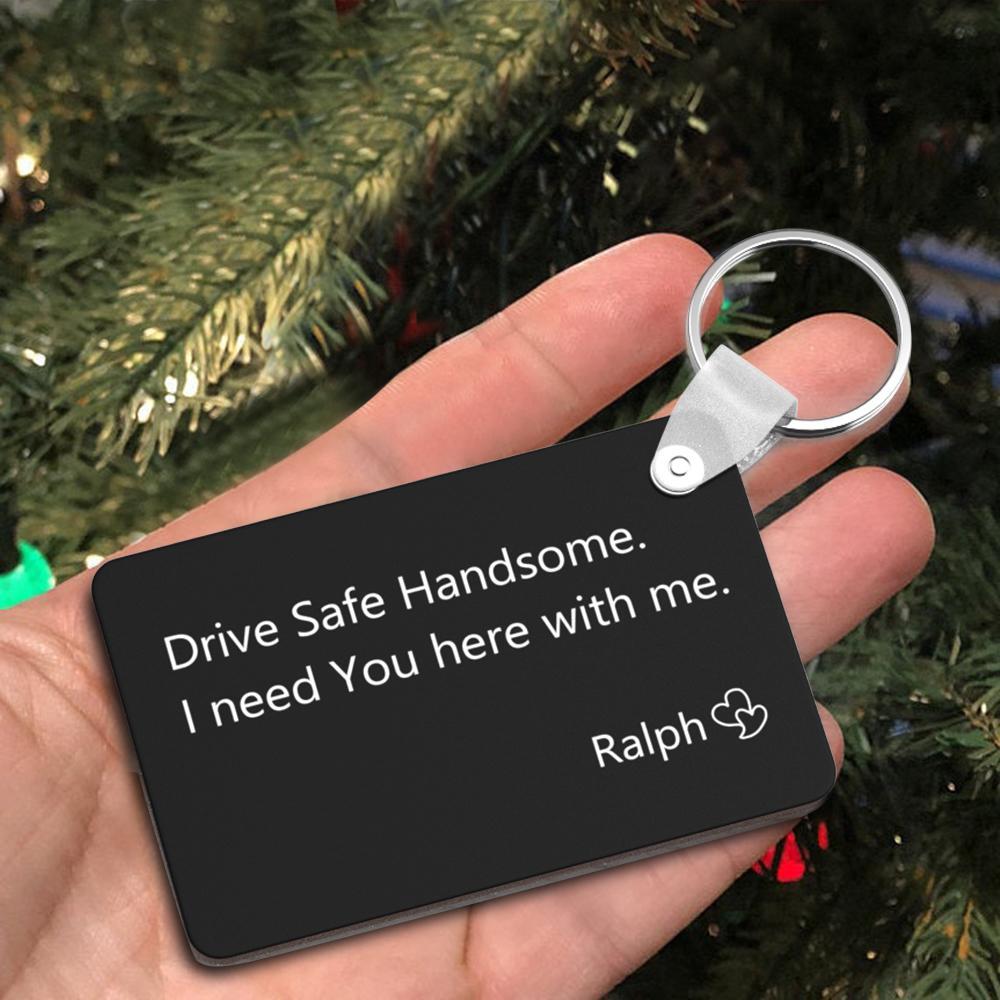 Custom Engraved Keychain Safe Driving Unique Couple Gifts - myphotowalletau