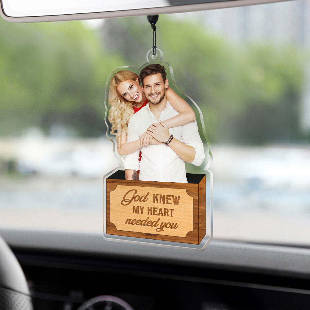 Personalized Car Hanging Ornament Gift for Him God Blessed The Broken Road Led Me Straight To You - mycustomtirecover