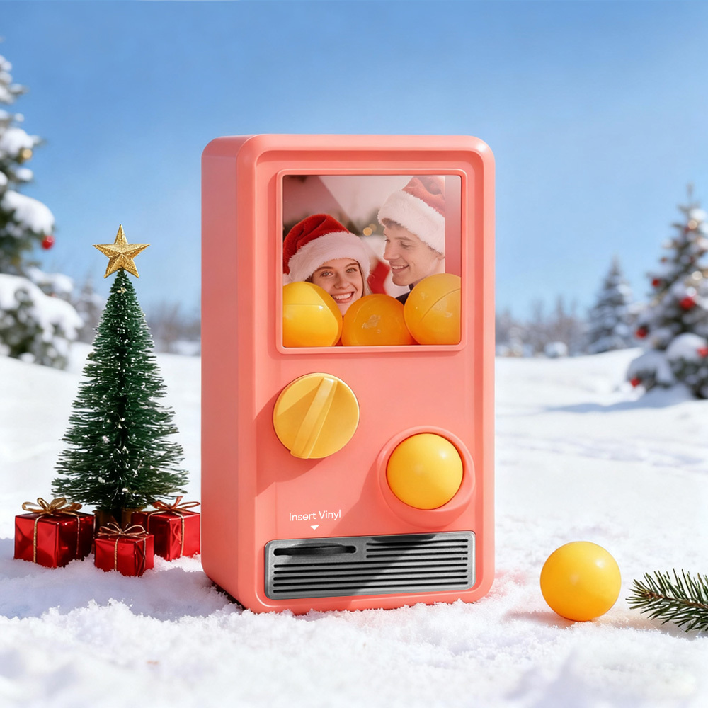 (Pre-Sale, Ships on 25/10) Personalized Music and Photo Music Gachapon Machine Custom Song Mini Record Box Retro Christmas Gifts for Her - 