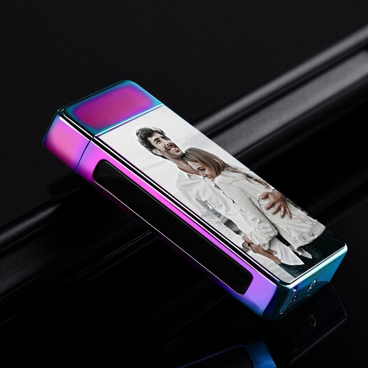 Custom Photo Engraved Lighter Color Printing | Electronic Cigarette Lighter | Purple - MyPhotoWalletAU
