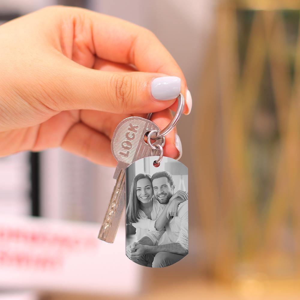 Custom Couple Photo Keychain Stainless Steel - MyPhotoWalletAU