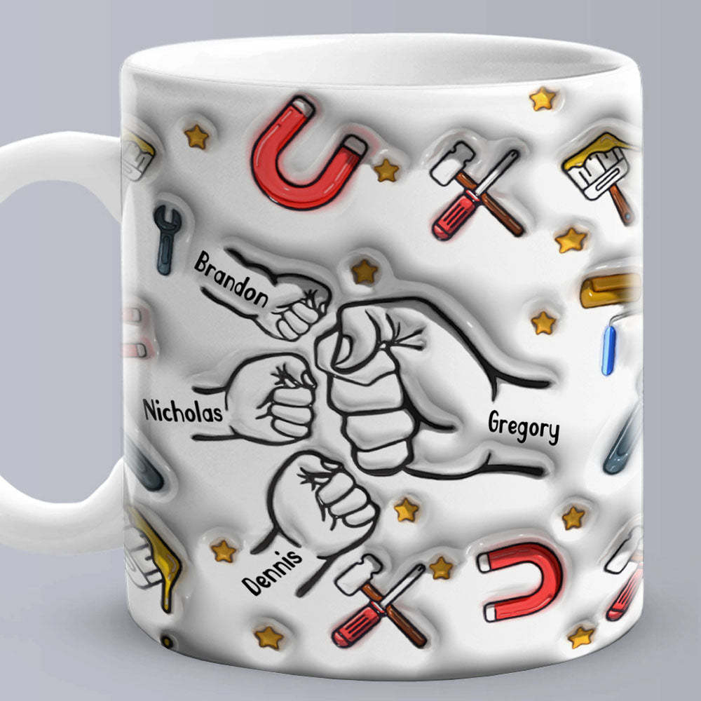 Personalized Custom 3D Inflated Effect Printed Mug Father's Day Gifts for Grandpa and Dad