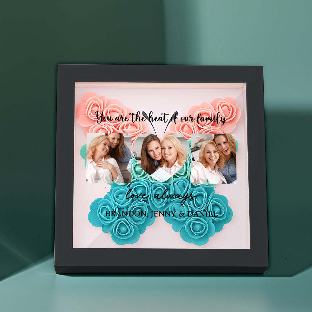 Custom Photo Flower Shadow Box Personalized Flower Shadowbox Frame Mother's Day Gift - myphotowalletau