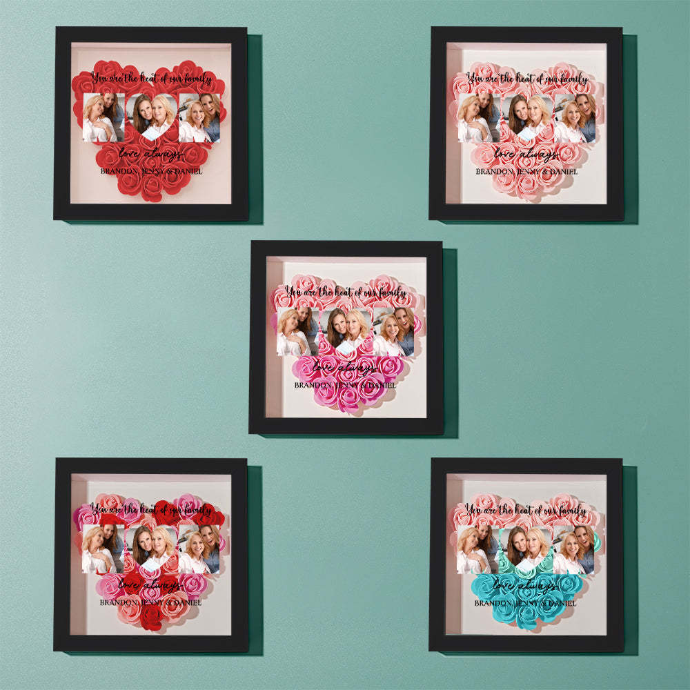 Custom Photo Flower Shadow Box Personalized Flower Shadowbox Frame Mother's Day Gift - myphotowalletau
