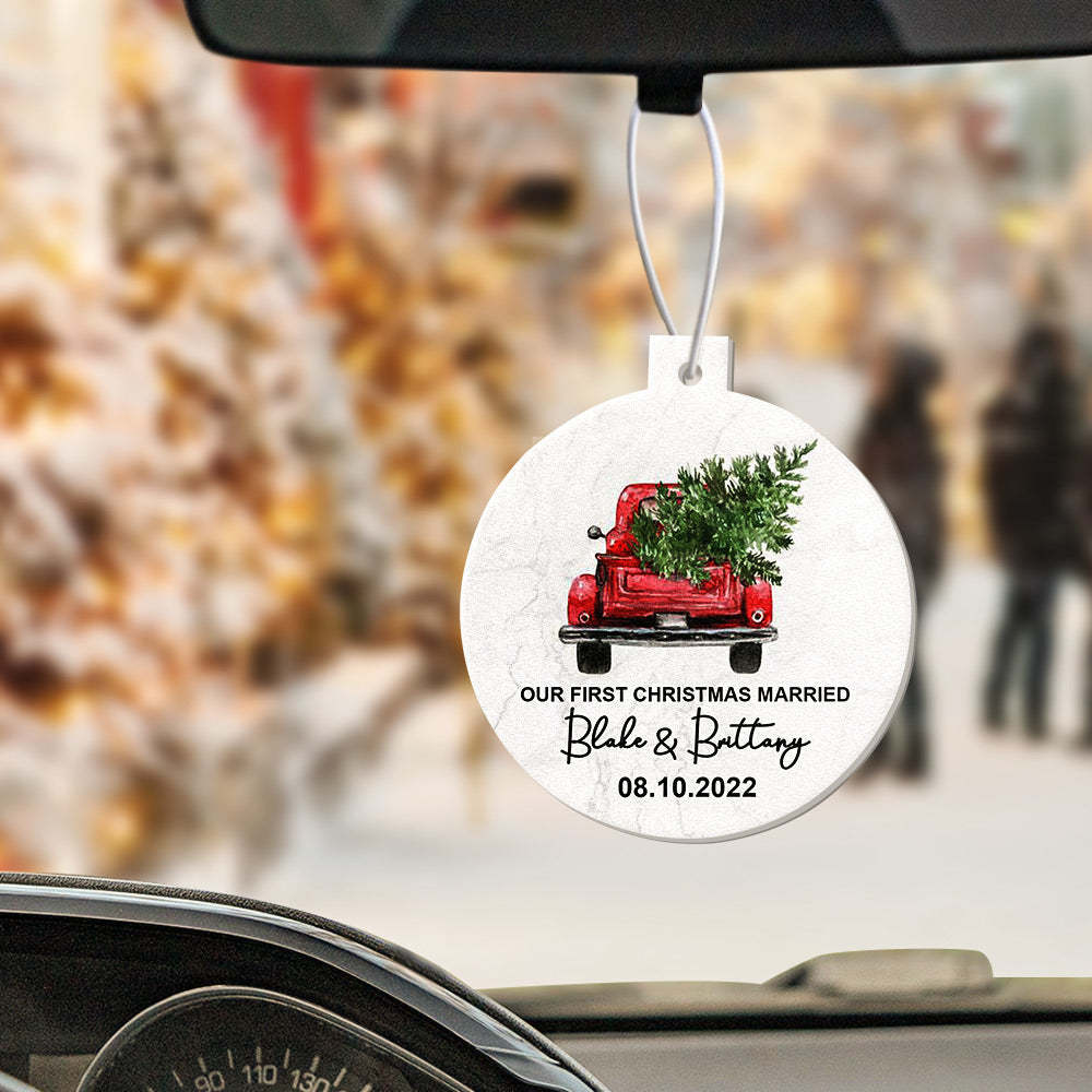 Custom Christmas Car Air Freshener Rearview Mirror Ornament Funny Air Freshener Gifts for Christmas - mycustomtirecover