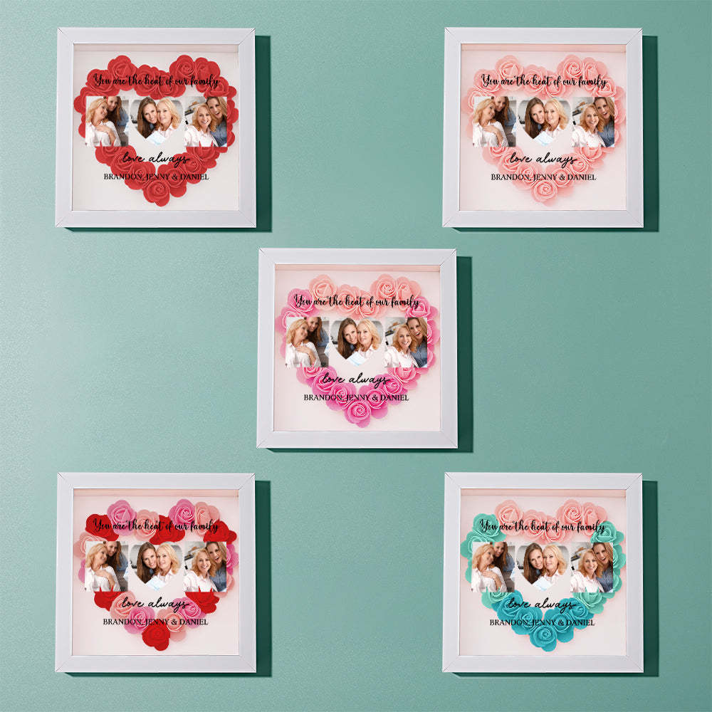 Custom Photo Flower Shadow Box Personalized Flower Shadowbox Frame Mother's Day Gift - myphotowalletau