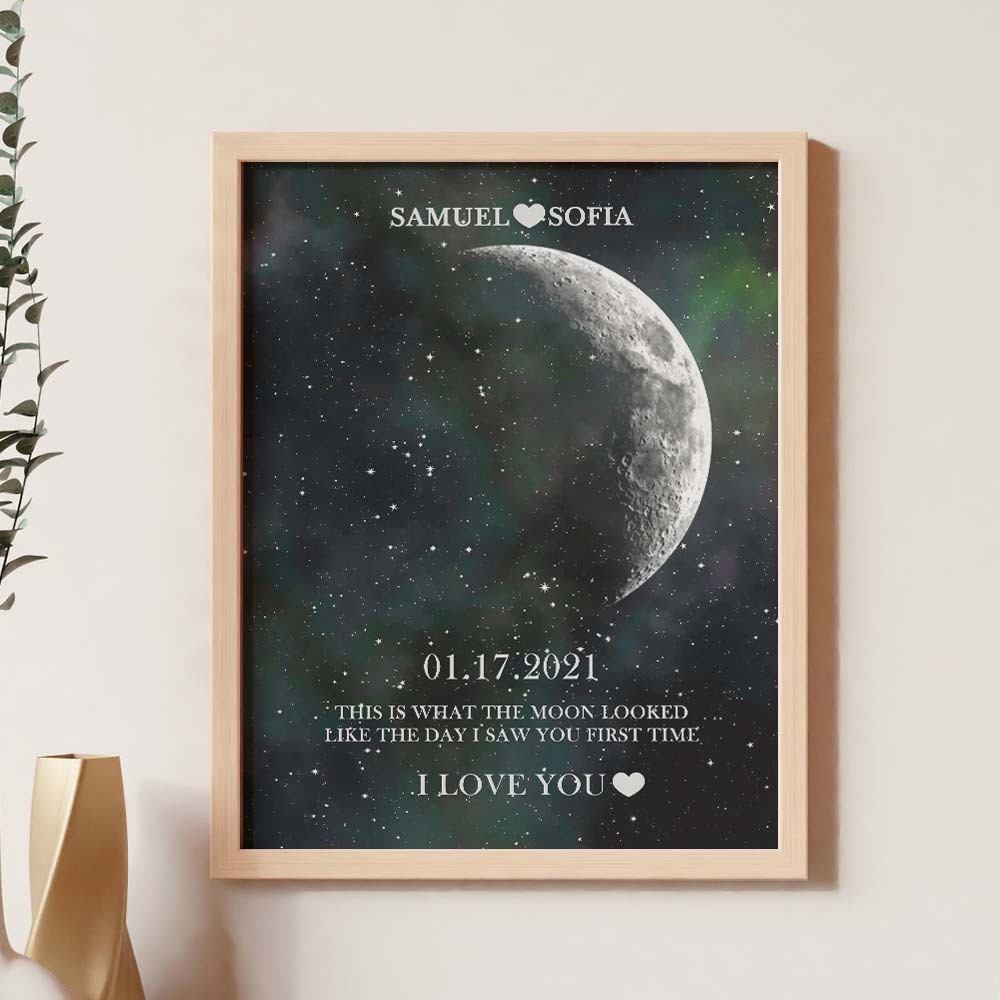Custom Moon Phase Print Frame Anniversary Gifts for Her - Myphotowallet