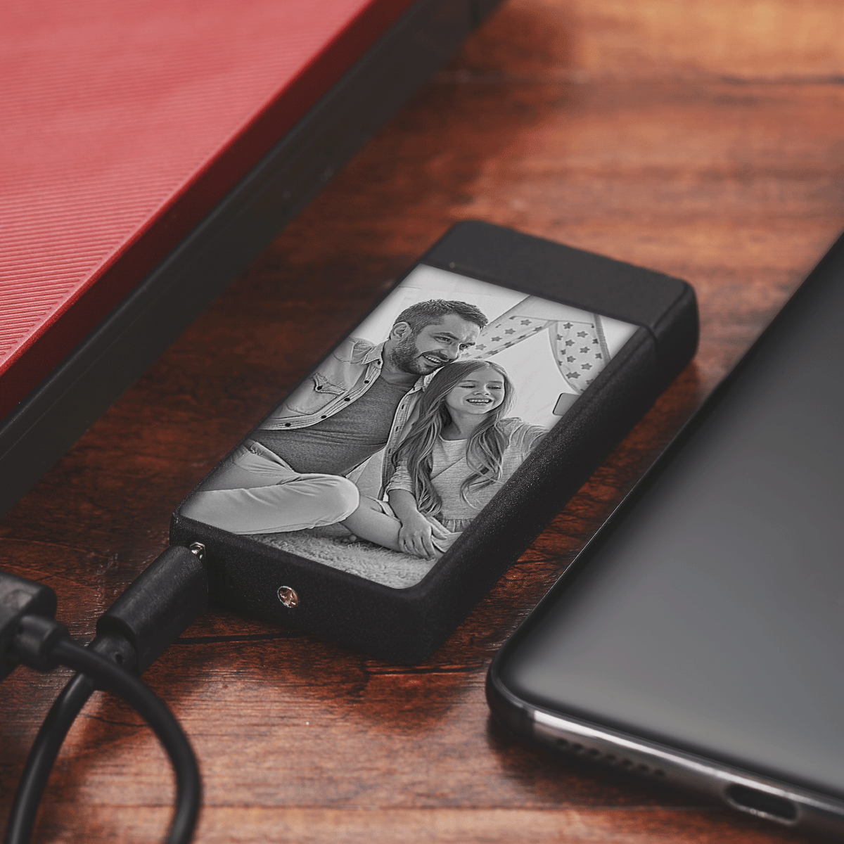 Custom Photo Engraved Lighter | Electronic Cigarette Lighter | Scrub Black - MyPhotoWalletAU