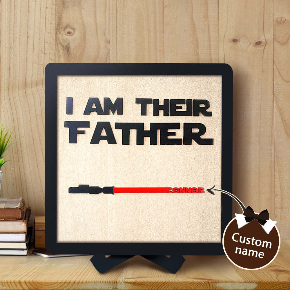Personalized Lightsaber I Am Their Father Wooden Sign Father's Day Gifts - myphotowalletau
