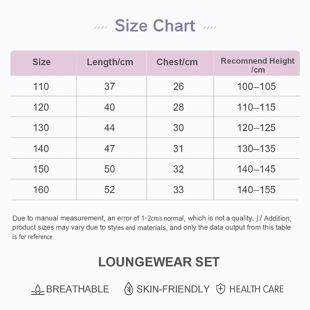 Custom Kid's Pajama Unicorn Style for Little Girls Soft Modal Fabric Homewear, Personalized Pajama Sizes 39in to 59in Short Sleeve & Shorts - 