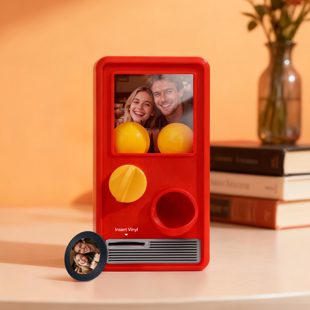 Personalized Music and Photo Music Gachapon Machine Custom Song Mini Record Box Retro Gifts for Her