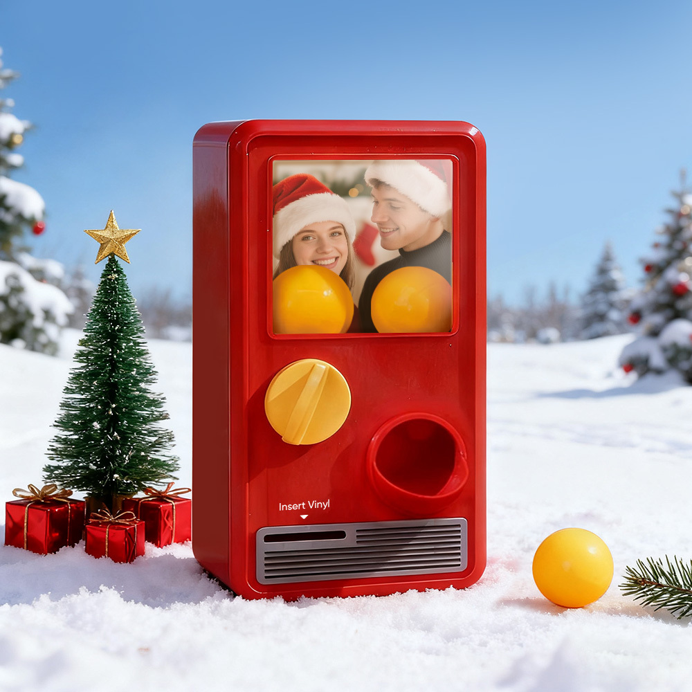 Personalized Music and Photo Music Gachapon Machine Custom Song Mini Record Box Retro Christmas Gifts for Her