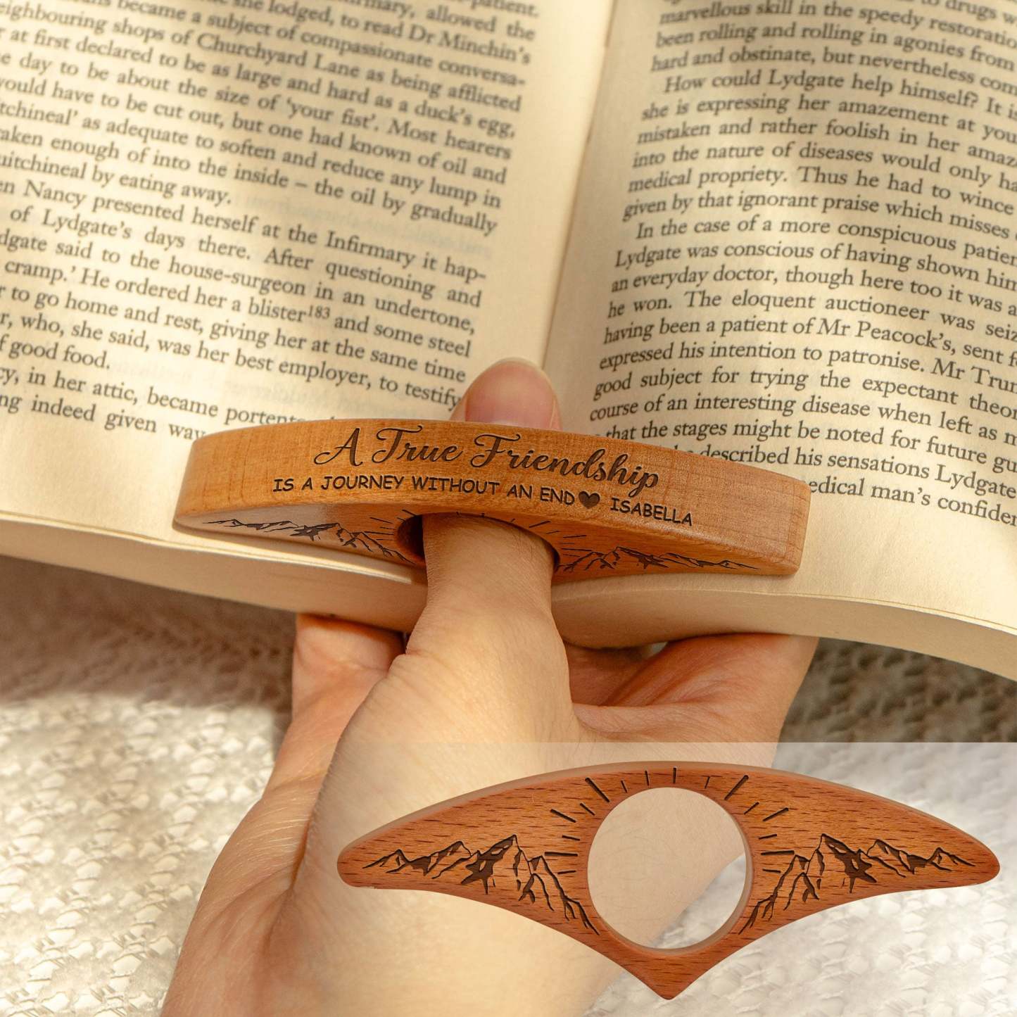 A True Friendship Is A Journey Without An End - Personalized Book Page Holder - 
