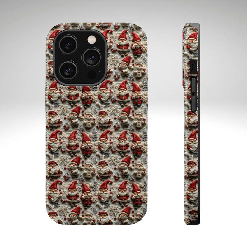 Christmas-themed iphone case,3D clay effect phone case,christmas gnomes phone case,iphone 15 pro max magsafe,iphone 14 pro max magsafe