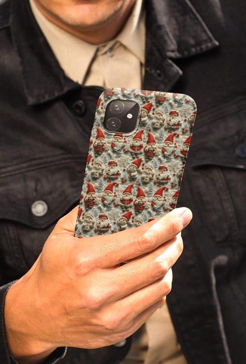 Christmas-themed iphone case,3D clay effect phone case,christmas gnomes phone case,iphone 15 pro max magsafe,iphone 14 pro max magsafe