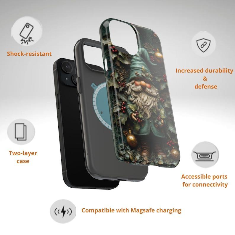 3d effect vintage gnome phone case,3d vintage gnome phone case,christmas gnomes phone case, iphone 15 pro magsafe, iphone 14 pro max magsafe