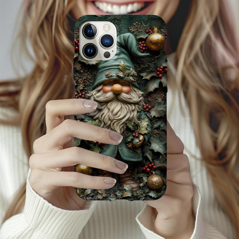 3d effect vintage gnome phone case,3d vintage gnome phone case,christmas gnomes phone case, iphone 15 pro magsafe, iphone 14 pro max magsafe