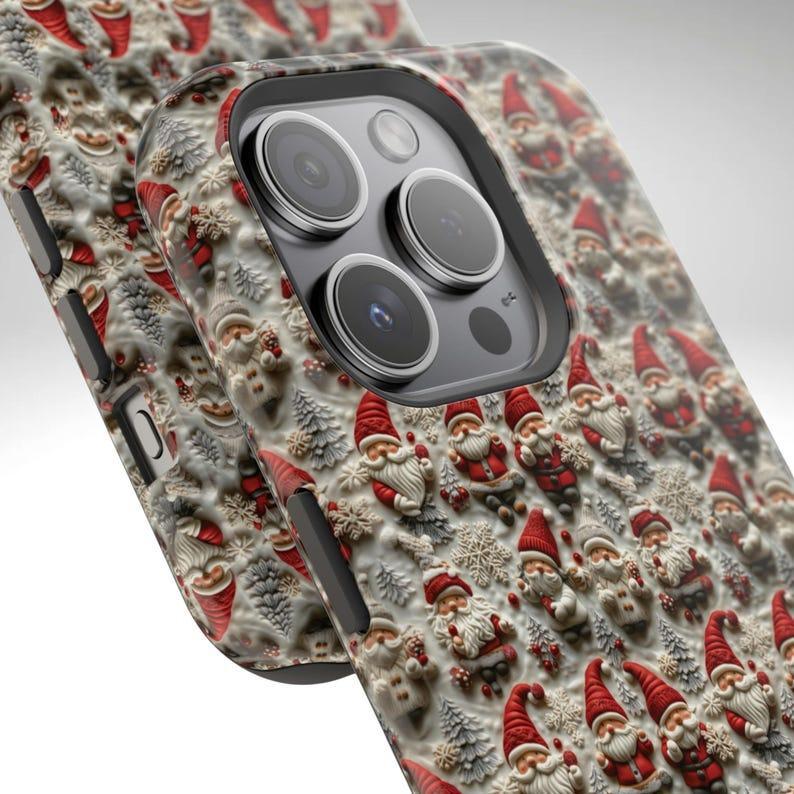 Christmas-themed iphone case,3D clay effect phone case,christmas gnomes phone case,iphone 15 pro max magsafe,iphone 14 pro max magsafe