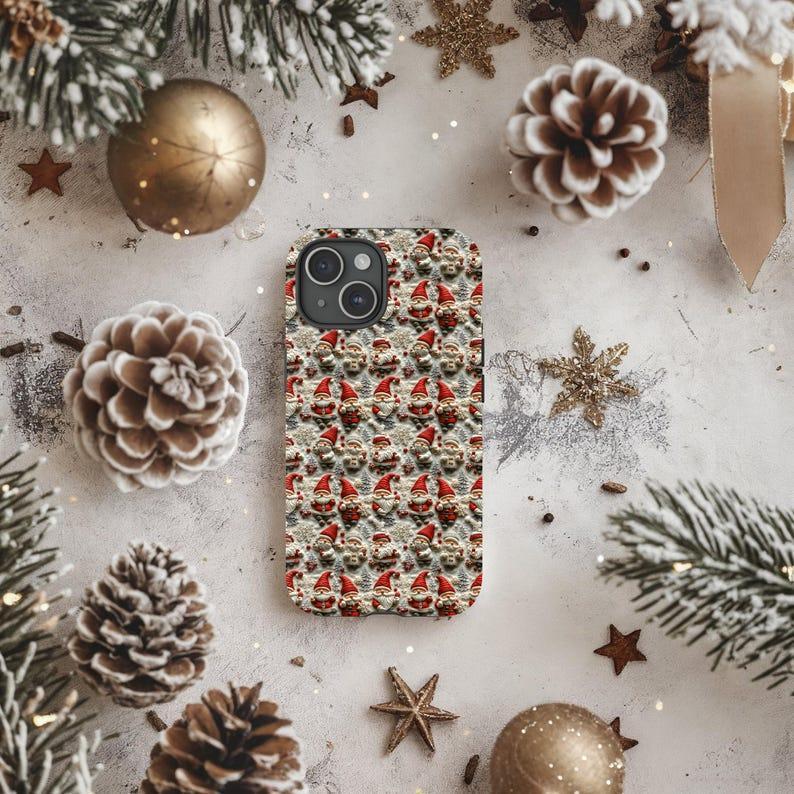 Christmas-themed iphone case,3D clay effect phone case,christmas gnomes phone case,iphone 15 pro max magsafe,iphone 14 pro max magsafe