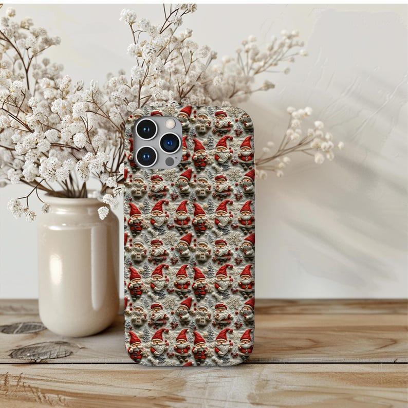 Christmas-themed iphone case,3D clay effect phone case,christmas gnomes phone case,iphone 15 pro max magsafe,iphone 14 pro max magsafe