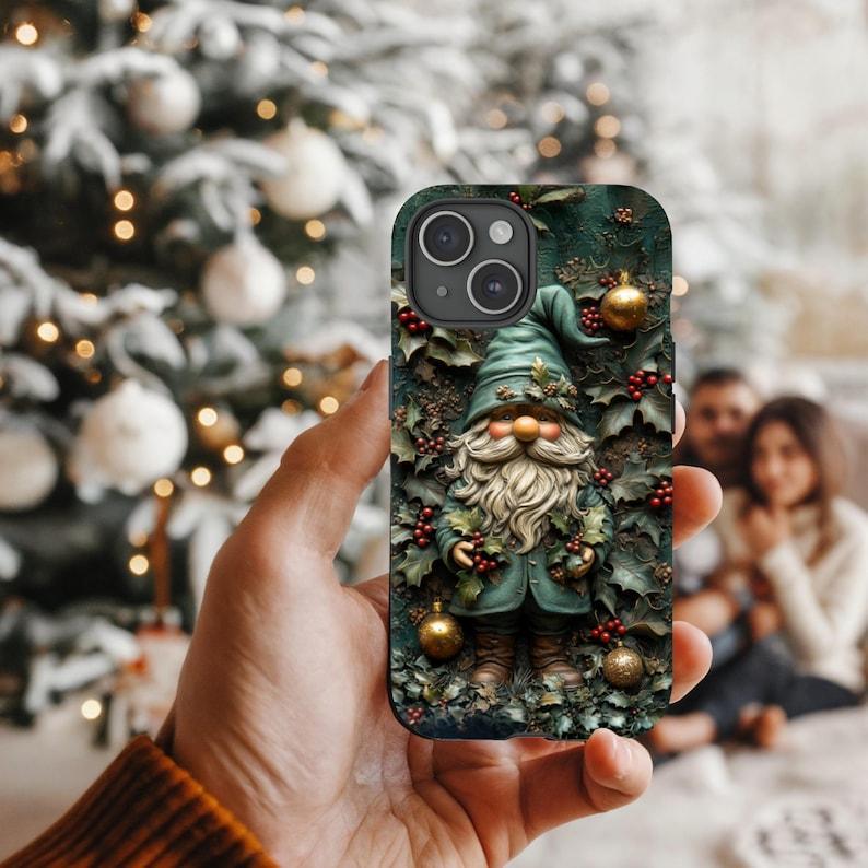 3d effect vintage gnome phone case,3d vintage gnome phone case,christmas gnomes phone case, iphone 15 pro magsafe, iphone 14 pro max magsafe