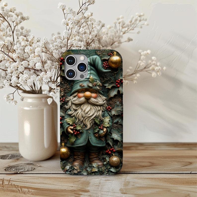 3d effect vintage gnome phone case,3d vintage gnome phone case,christmas gnomes phone case, iphone 15 pro magsafe, iphone 14 pro max magsafe
