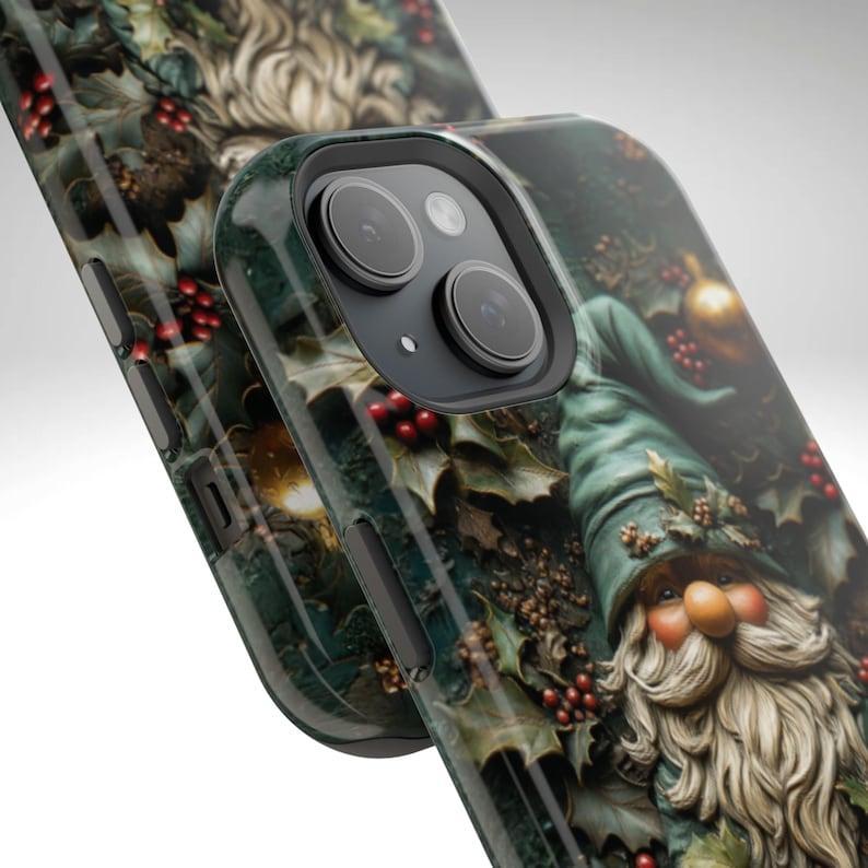 3d effect vintage gnome phone case,3d vintage gnome phone case,christmas gnomes phone case, iphone 15 pro magsafe, iphone 14 pro max magsafe