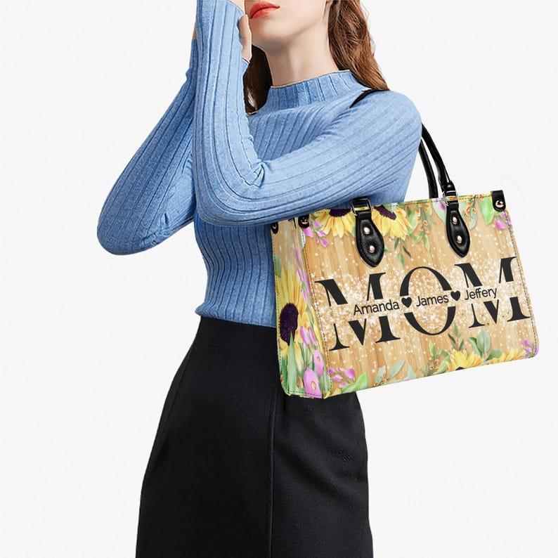 Personalized Luxury Mom Faux Leather Handbag - Versatile, Durable & Stylish PU Leather Bag for Women