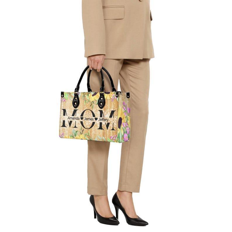 Personalized Luxury Mom Faux Leather Handbag - Versatile, Durable & Stylish PU Leather Bag for Women