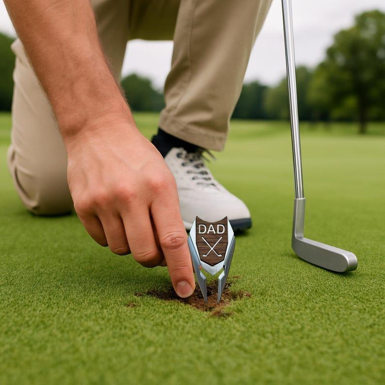 Personalized Golf Ball Marker Divot Tool Groomsmen Gifts / Custom Engraved Christmas Golf Gift for Dad Men Him Best Man Father of Bride - 
