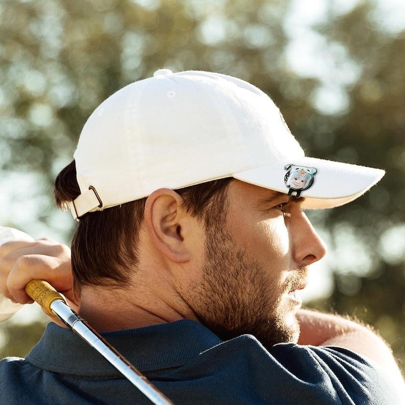 Custom Golf Marker with Photo, Picture Golf Ball Marker Magnetic Hat Clip Golf Accessory, Christmas/Father's Day Gift for Golf Lovers/Father - 