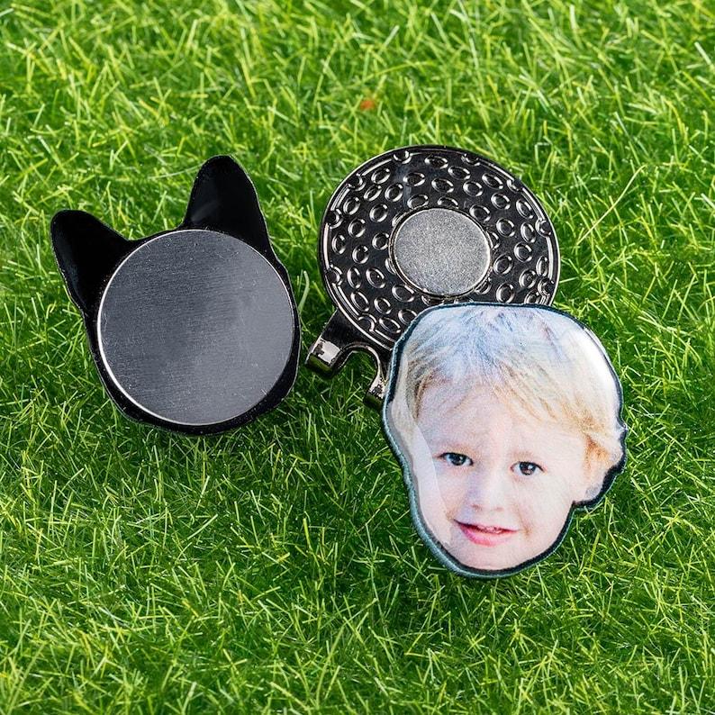 Custom Golf Marker with Photo, Picture Golf Ball Marker Magnetic Hat Clip Golf Accessory, Christmas/Father's Day Gift for Golf Lovers/Father