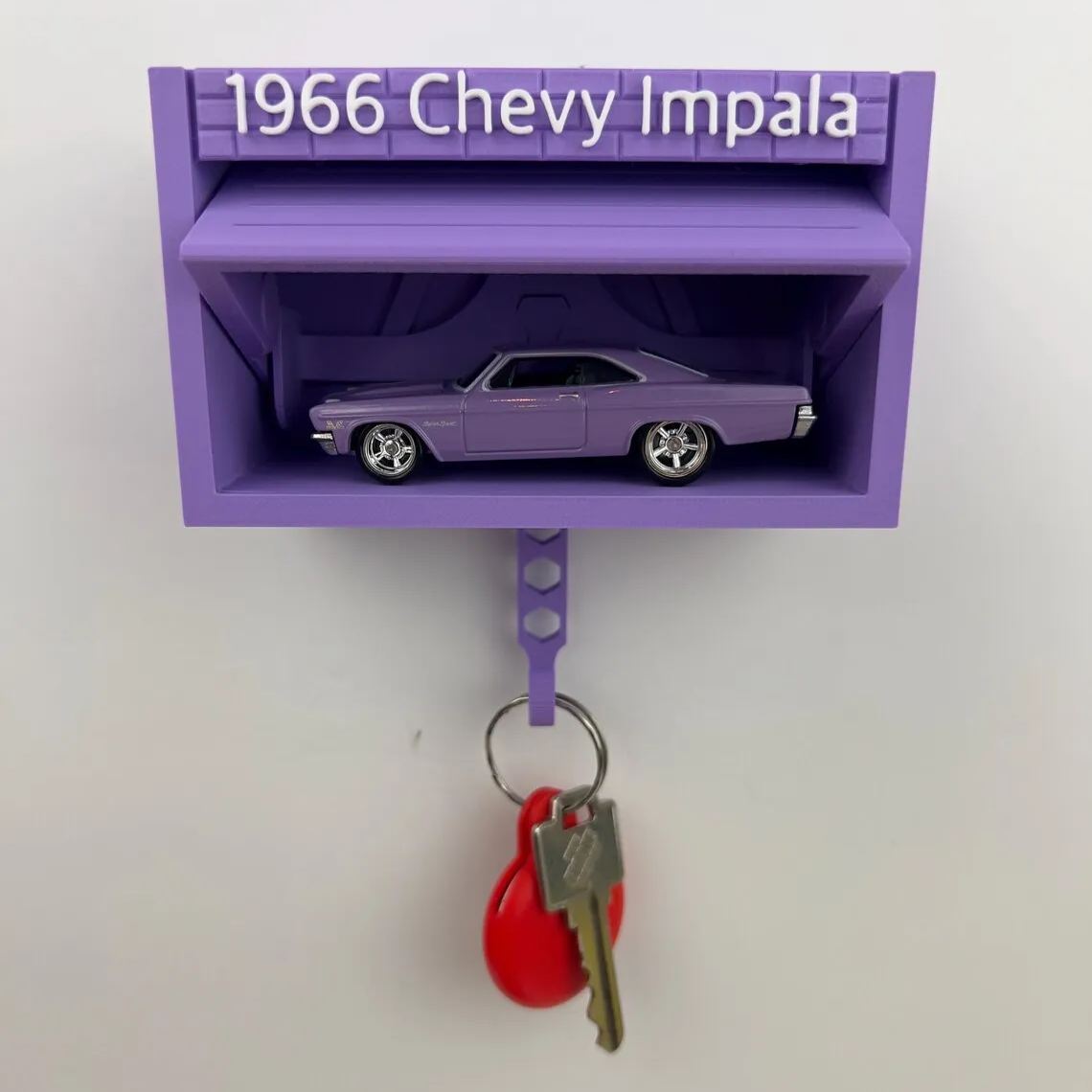 Mini Garage Key Holder for 1:64 Scale Cars Wall Mount Display Gift for Car Lovers - 