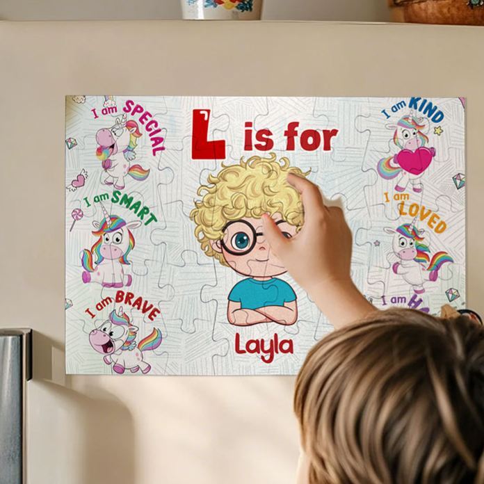 Personalized Alphabet Name Cartoon Magnetic Puzzle for Kids Custom Learning Toy for Toddlers, Montessori Educational Gift Idea -